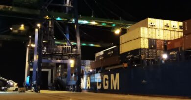 Manutention du navire de CMA CGM au port d'Owendo