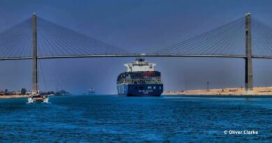 Navire dans le canal de Suez