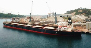 Navire minéralier en cours de chargement à San Pedro