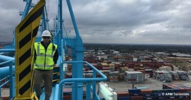 Docker sur un portique du terminal automatisé de APMT.