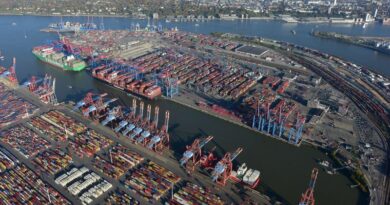 vue aérienne des Terminaux de Hambourg