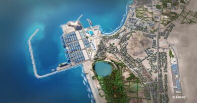 Vue aérienne du port de Chancay au Pérou