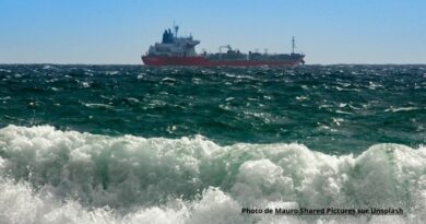 Pétrole au loin avec vagues