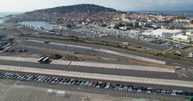 Vue aérienne du terminal ferroviaire du Port de Sète