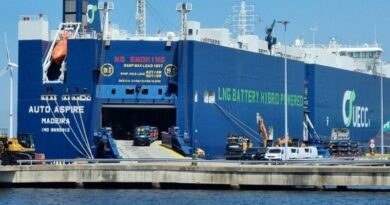 Navire UECC en cours de déchargement