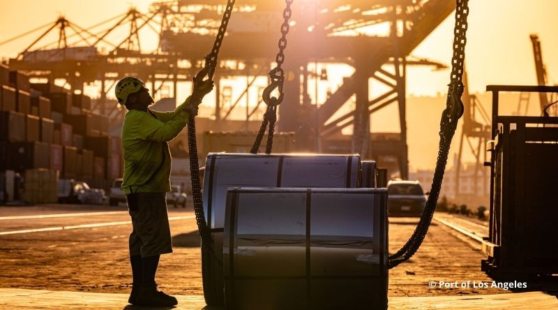 Dockers au port de Los Angeles