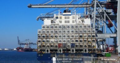 navire CMA CGM Fort de France aux quais de Haropa Port