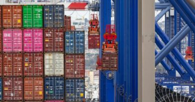 Déchargement de conteneurs au port de Los Angeles