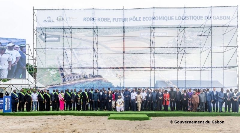 Lancement officiel de la construction du futur port de Kobé-Kobe. © gouvernement du Gabon.